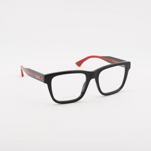 Gucci GG1870O 005 Eyeglasses Black/Red 56mm Square Frame - Picture 1 of 9